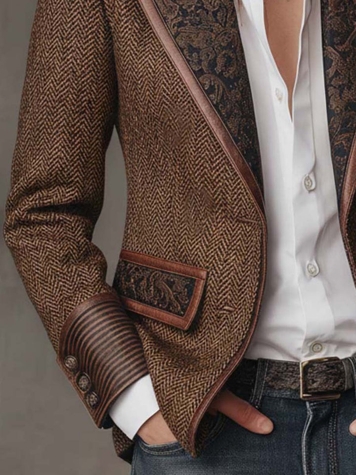 Arabella | Herringbone Panel Blazer