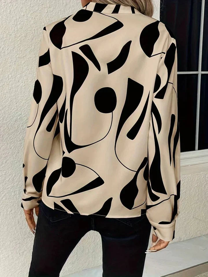 Linnea| Women’s Long Sleeve Print Blouse