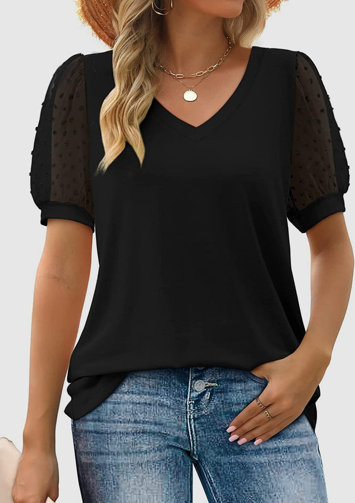 Nerissa | Women’s Short Sleeve V-Neck Blouse