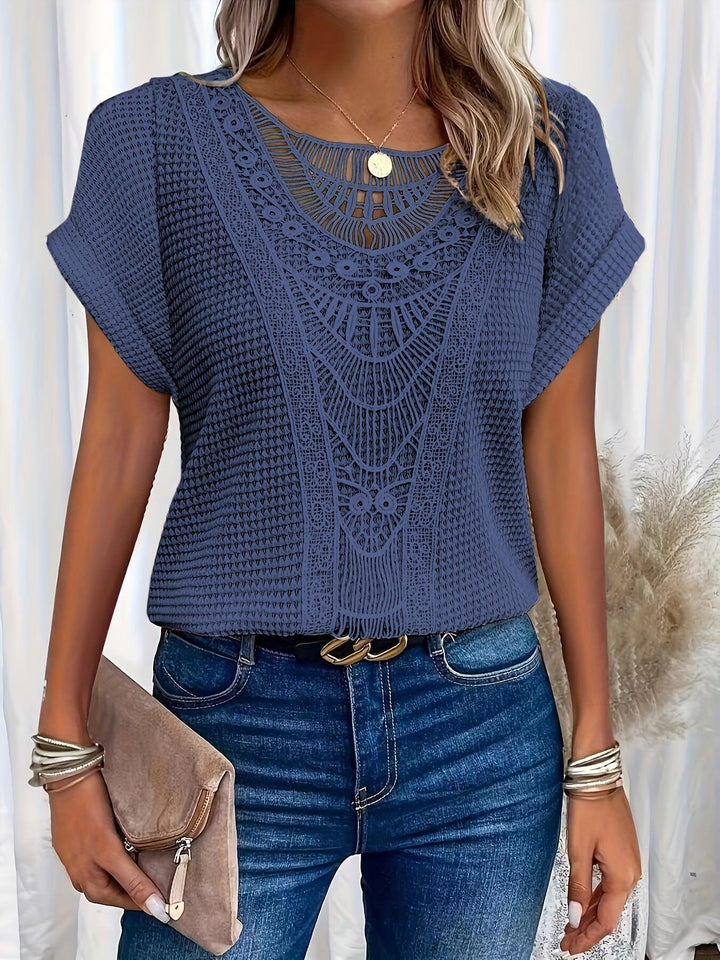 Svea | Women’s Crochet Knit Short Sleeve Top