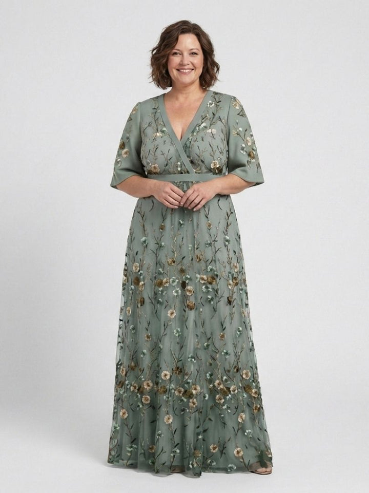 Diana - Floral V Neck Maxi Dress