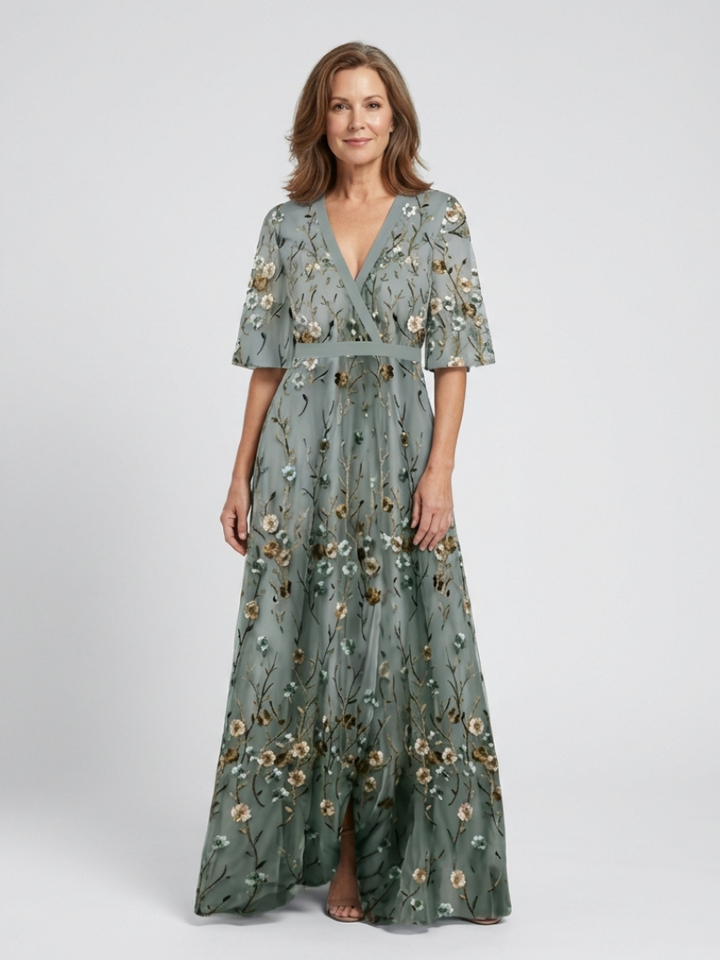 Diana - Floral V Neck Maxi Dress
