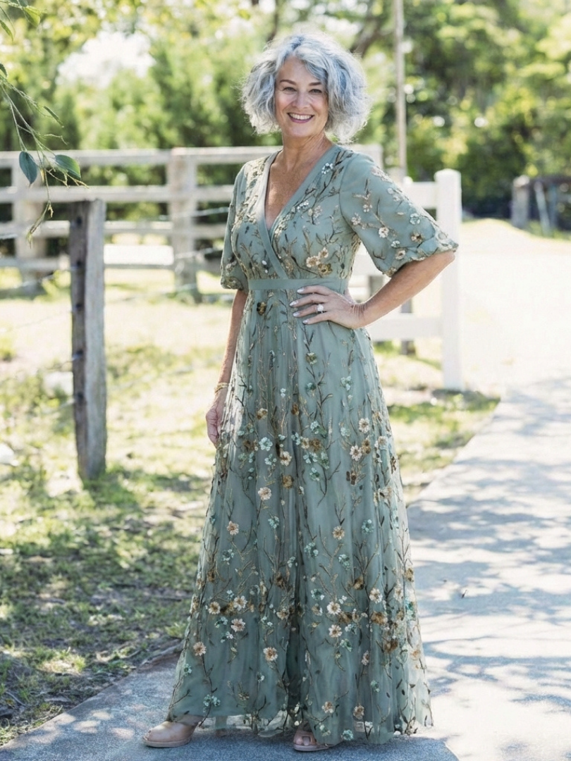 Diana - Floral V Neck Maxi Dress
