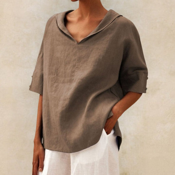 Soraya | Women’s Short Sleeve V Neck Blouse