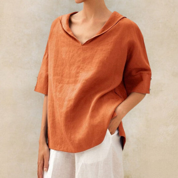 Soraya | Women’s Short Sleeve V Neck Blouse