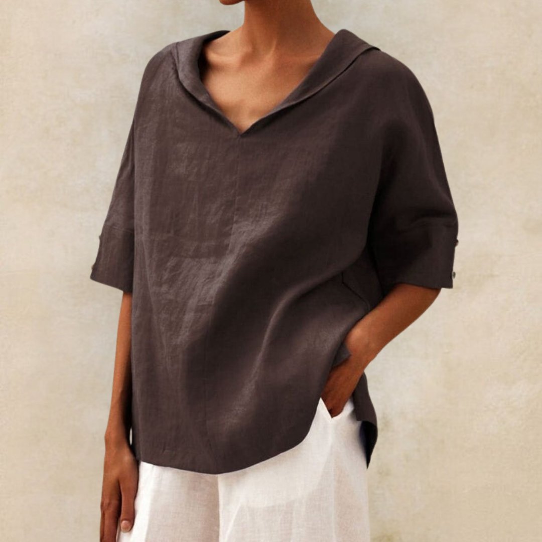 Soraya | Women’s Short Sleeve V Neck Blouse