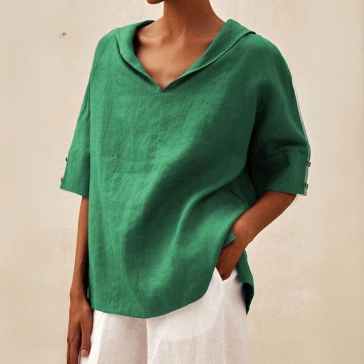 Soraya | Women’s Short Sleeve V Neck Blouse