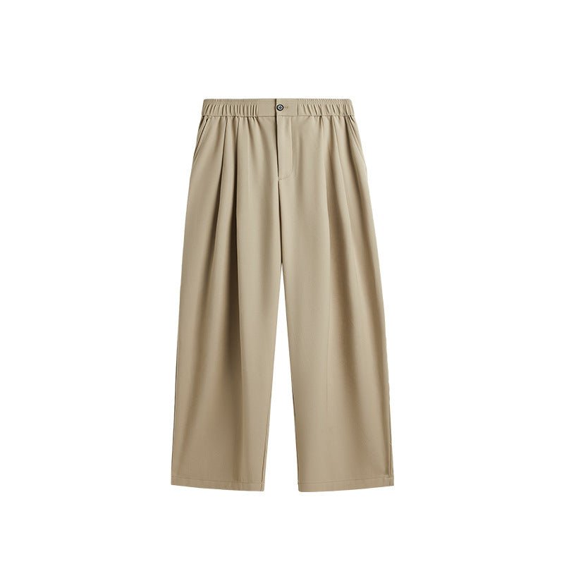 Theo | Men's Linen Wide Leg Drawstring Trousers Pleated