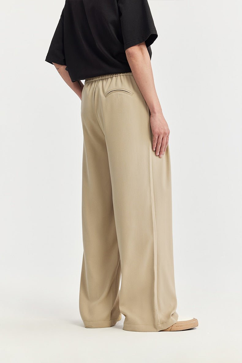 Theo | Men's Linen Wide Leg Drawstring Trousers Pleated