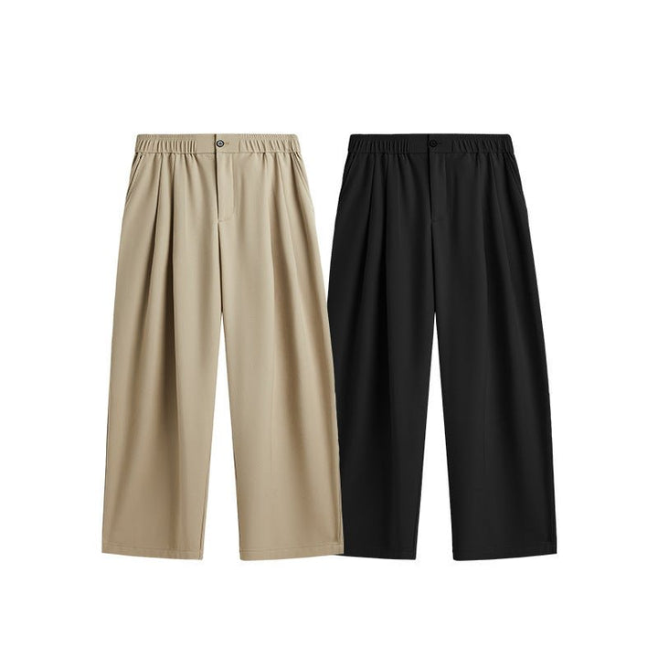 Theo | Men's Linen Wide Leg Drawstring Trousers Pleated