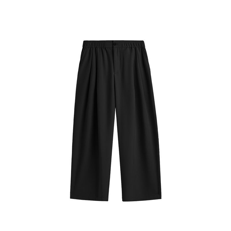Theo | Men's Linen Wide Leg Drawstring Trousers Pleated