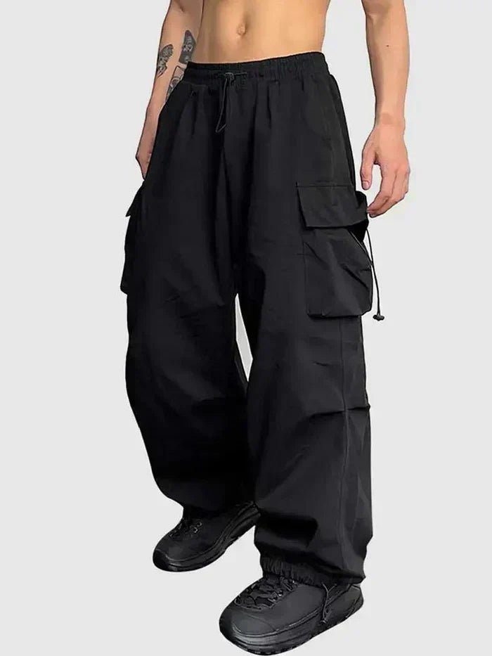 Muhammad | Men's Wide-Leg Cargo Trousers with Adjustable Toggle Cuffs