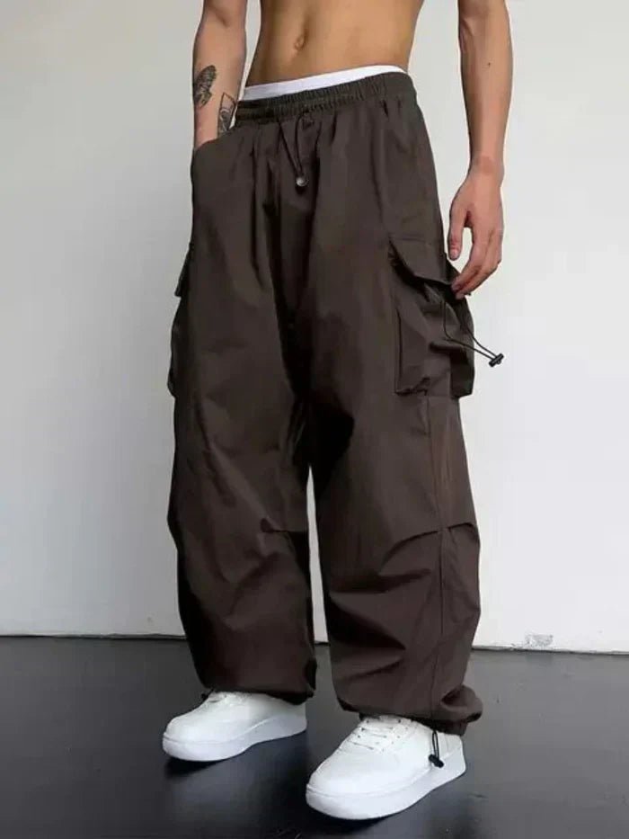 Muhammad | Men's Wide-Leg Cargo Trousers with Adjustable Toggle Cuffs