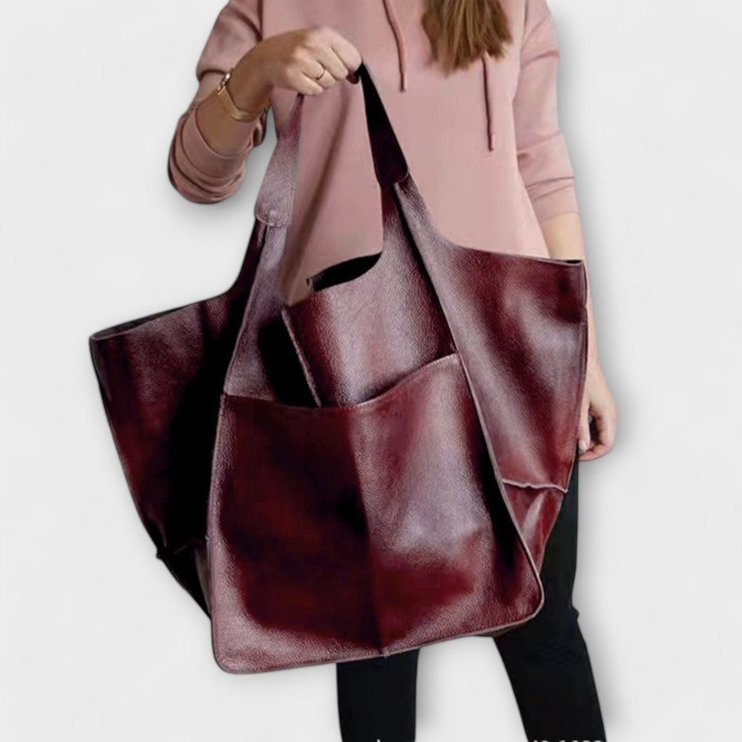 Hazel | Oversized Leather Weekender Bag