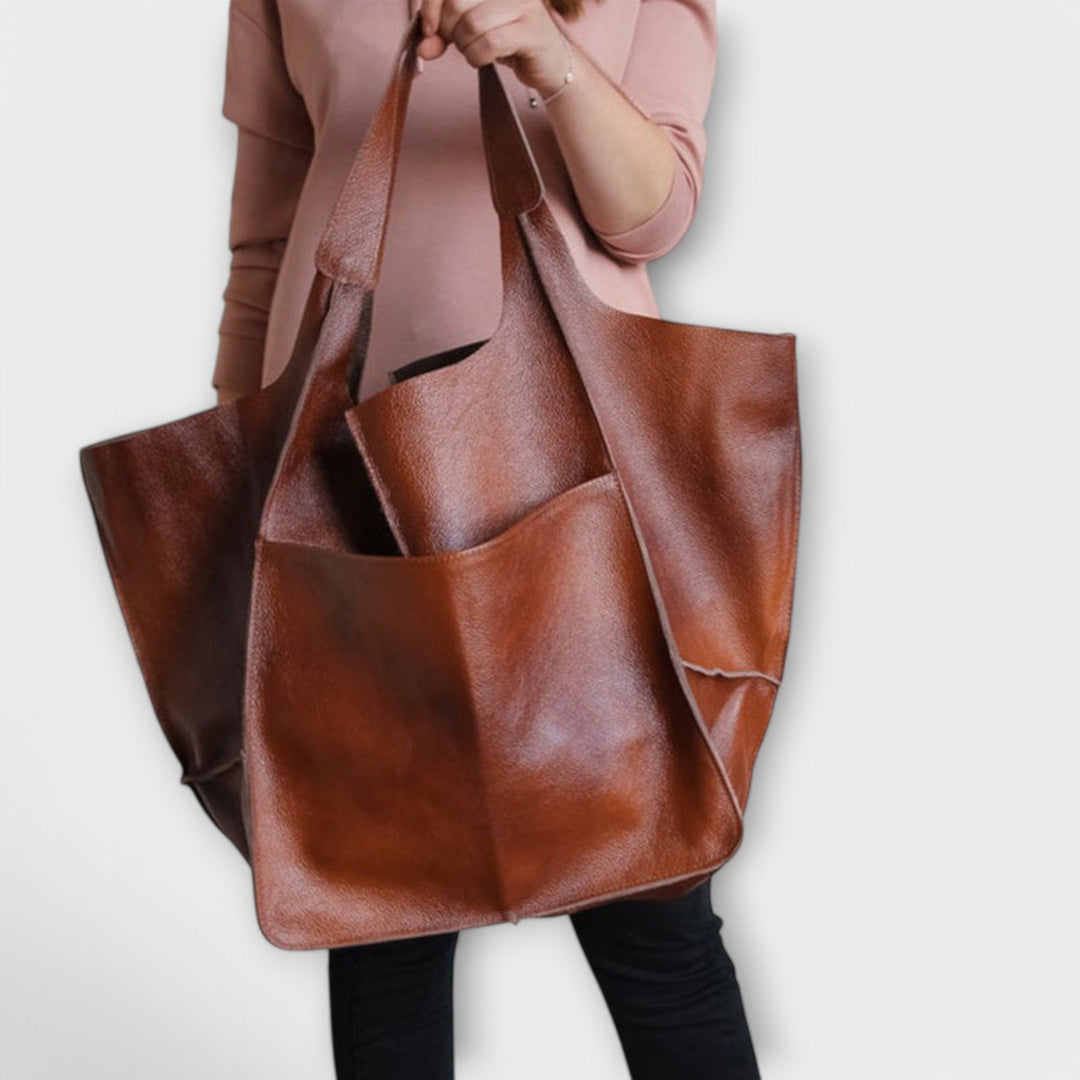 Hazel | Oversized Leather Weekender Bag
