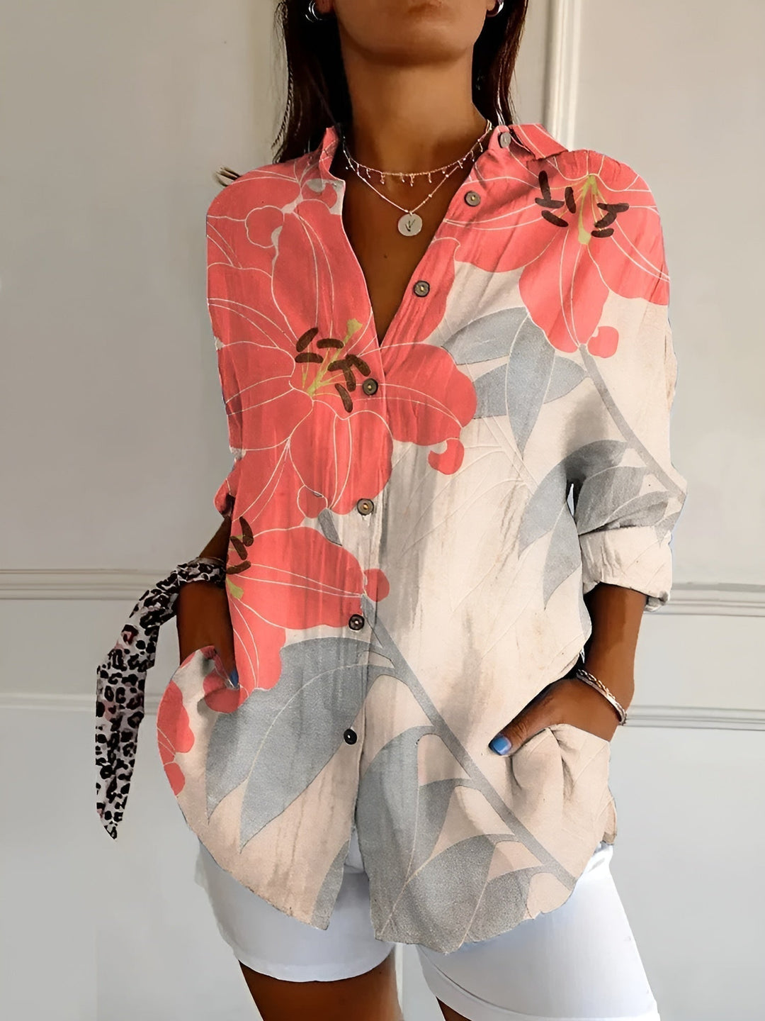 Georgia | Women Floral Button Front Blouse