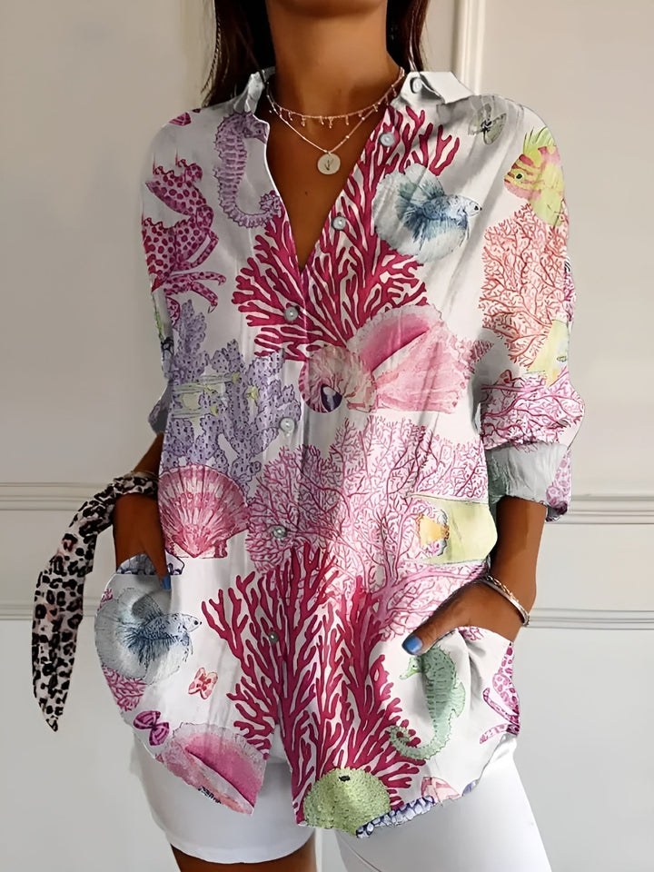 Georgia | Women Floral Button Front Blouse