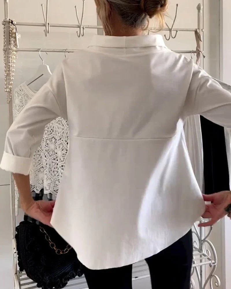 Olivia | Women's Bateau Neck 3/4 Sleeve Relaxed-Fit Top
