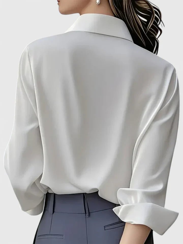 Lily | Women's Concealed Placket Satin Button-Down Shirt