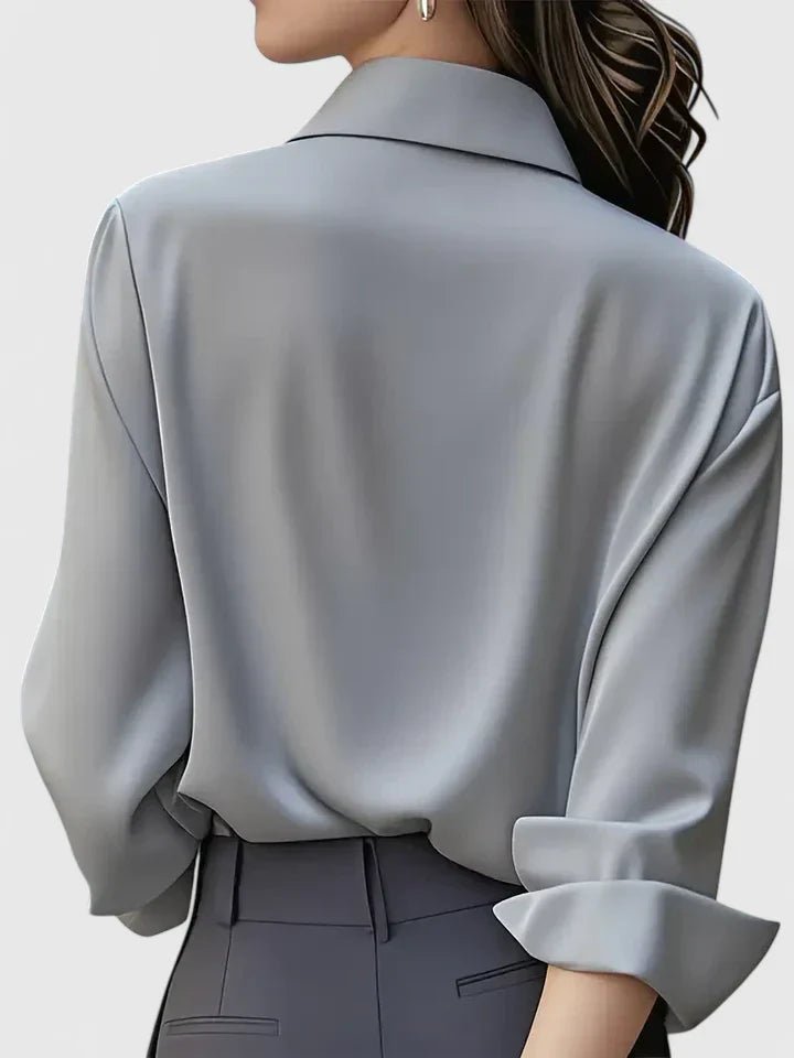 Lily | Women's Concealed Placket Satin Button-Down Shirt