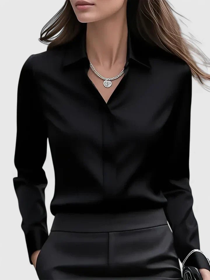 Lily | Women's Concealed Placket Satin Button-Down Shirt