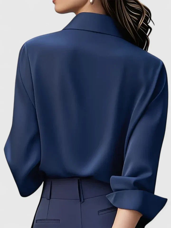Lily | Women's Concealed Placket Satin Button-Down Shirt