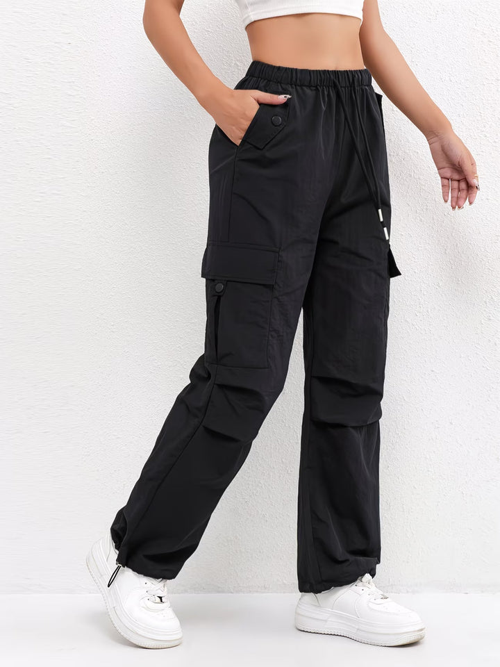 Rachel | Women's Cargo Pocket Drawstring Casual Pants