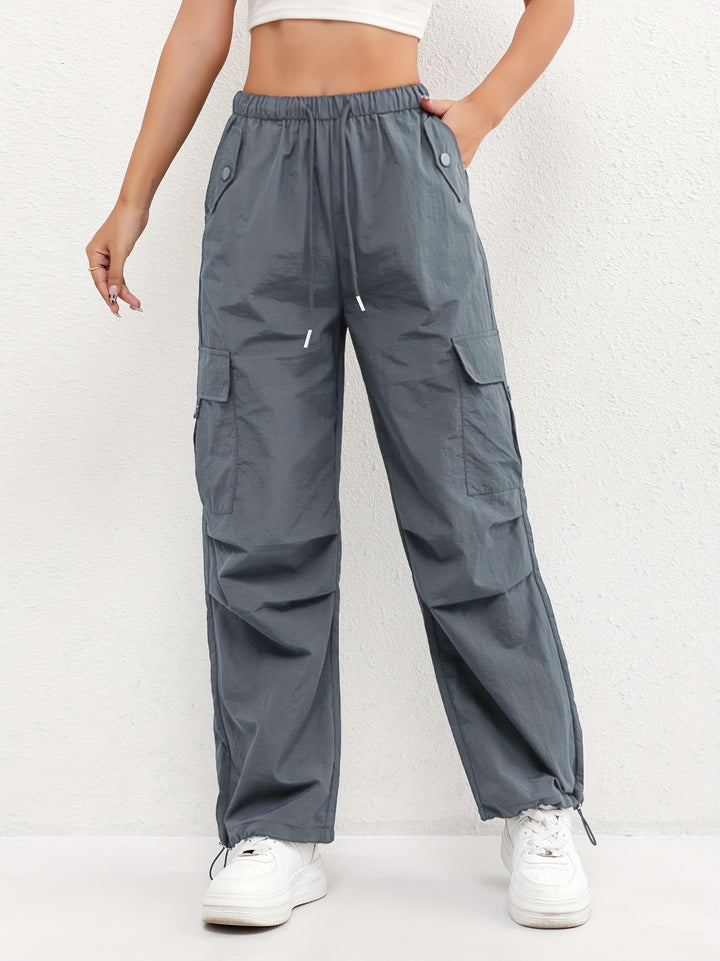 Rachel | Women's Cargo Pocket Drawstring Casual Pants