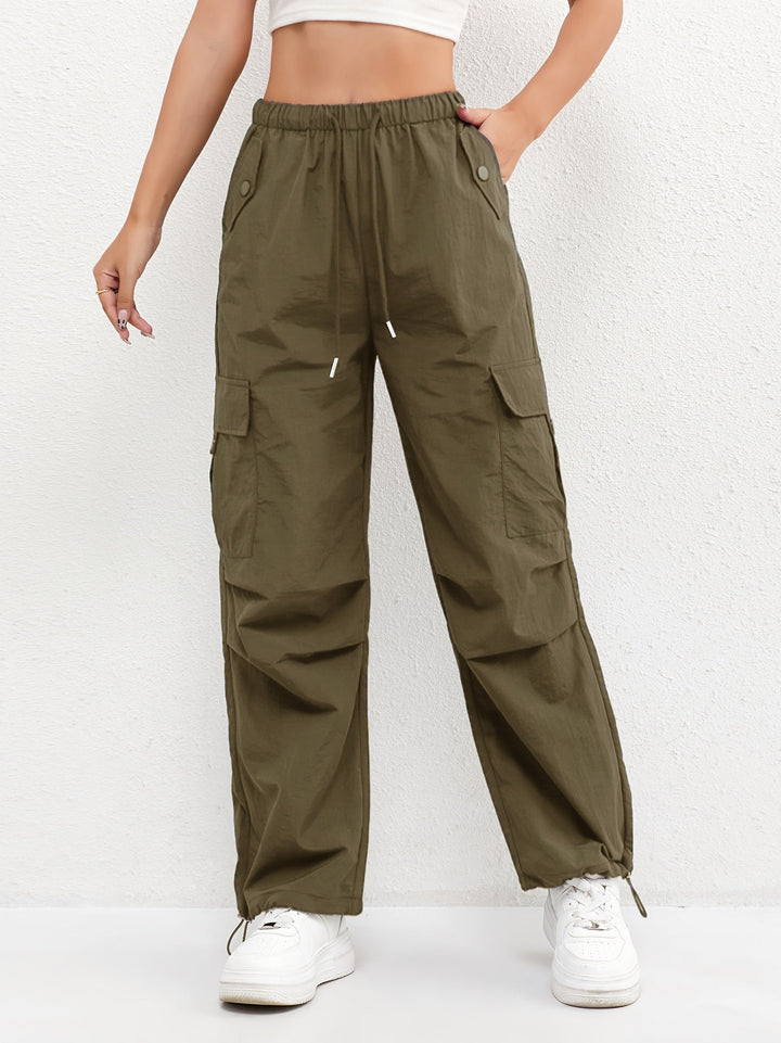 Rachel | Women's Cargo Pocket Drawstring Casual Pants