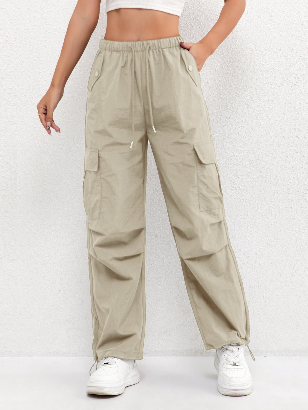 Rachel | Women's Cargo Pocket Drawstring Casual Pants
