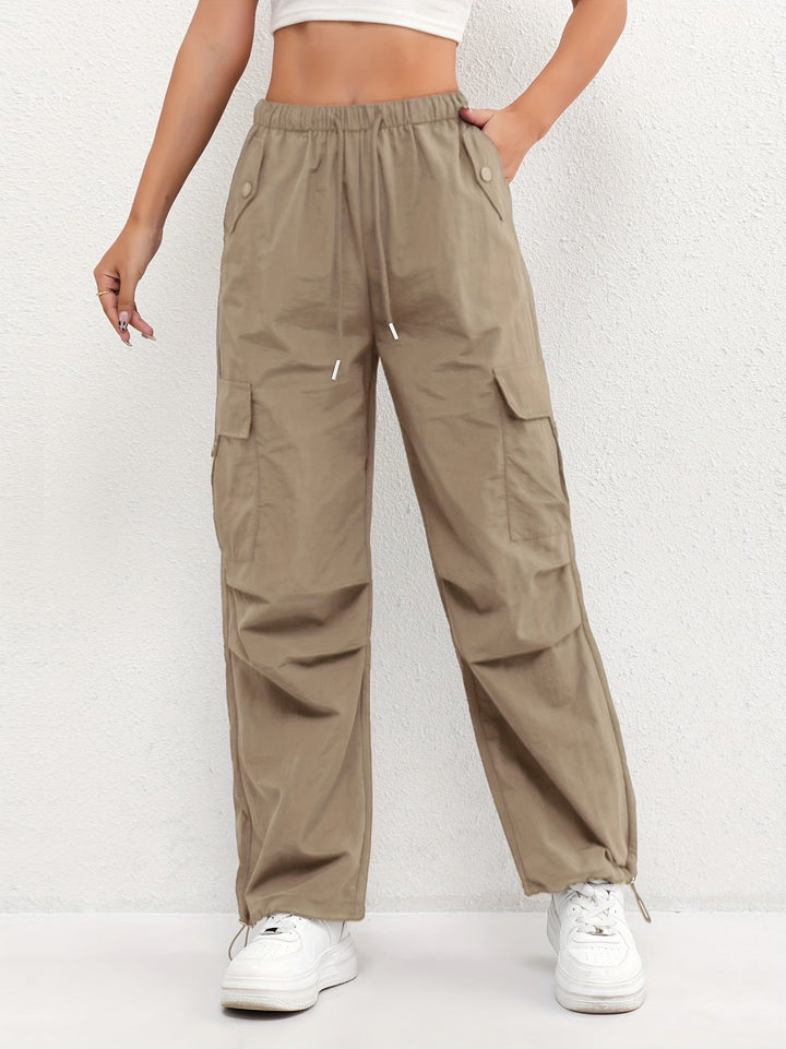 Rachel | Women's Cargo Pocket Drawstring Casual Pants