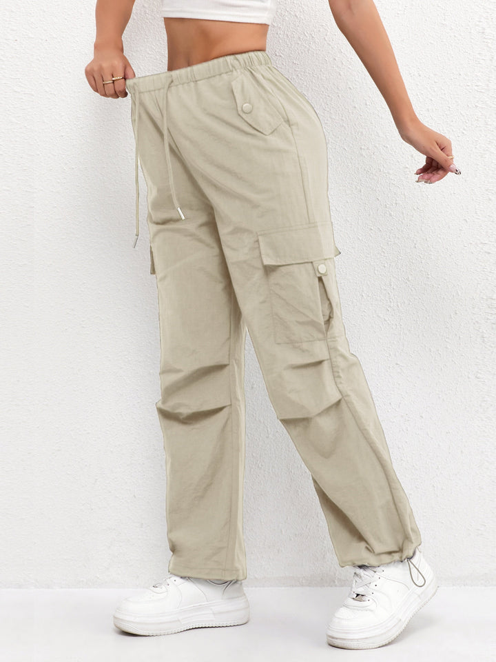 Rachel | Women's Cargo Pocket Drawstring Casual Pants