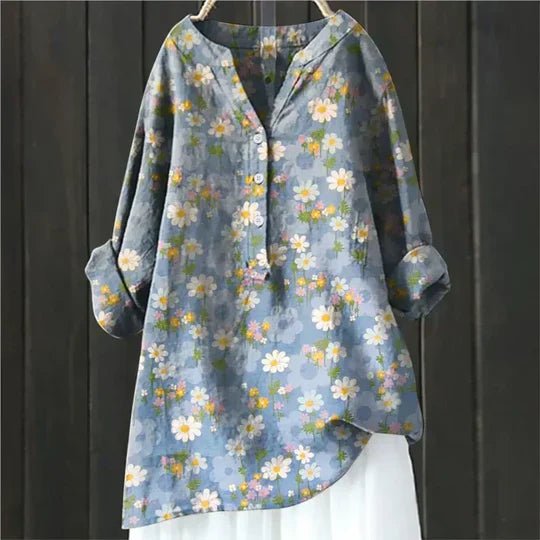 Willow | Women's Floral Blouse Relaxed Fit Long Sleeve