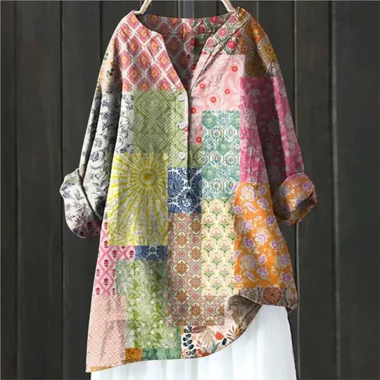 Willow | Women's Floral Blouse Relaxed Fit Long Sleeve