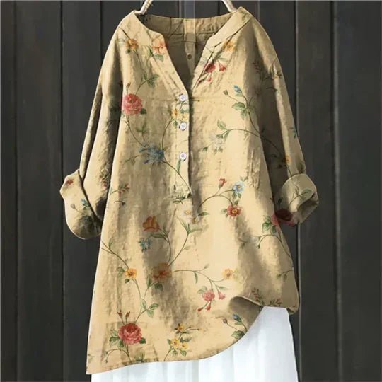 Willow | Women's Floral Blouse Relaxed Fit Long Sleeve