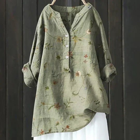 Willow | Women's Floral Blouse Relaxed Fit Long Sleeve