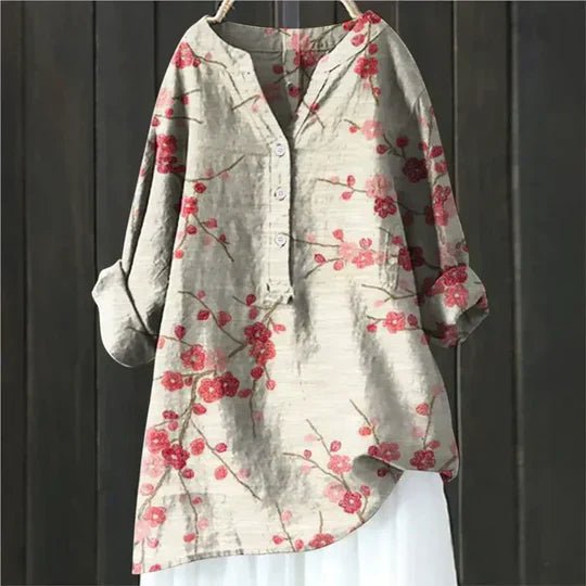 Willow | Women's Floral Blouse Relaxed Fit Long Sleeve