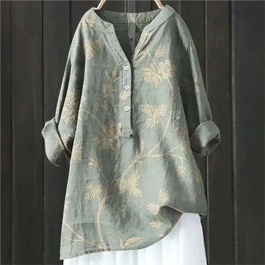 Willow | Women's Floral Blouse Relaxed Fit Long Sleeve