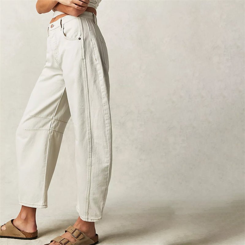 Olivia | Women's High-Waist Barrel-Leg Relaxed-Fit Denim Jeans