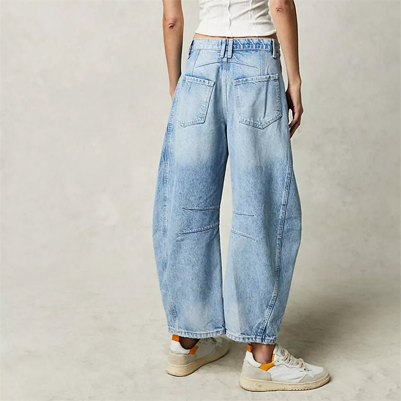 Olivia | Women's High-Waist Barrel-Leg Relaxed-Fit Denim Jeans