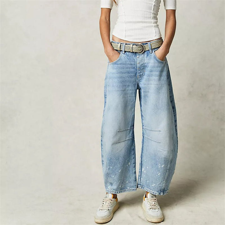 Olivia | Women's High-Waist Barrel-Leg Relaxed-Fit Denim Jeans