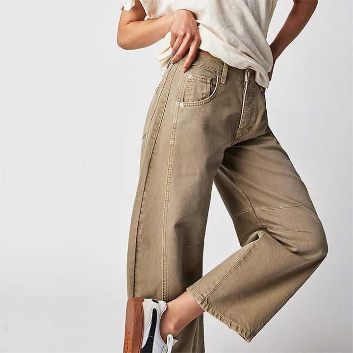 Olivia | Women's High-Waist Barrel-Leg Relaxed-Fit Denim Jeans