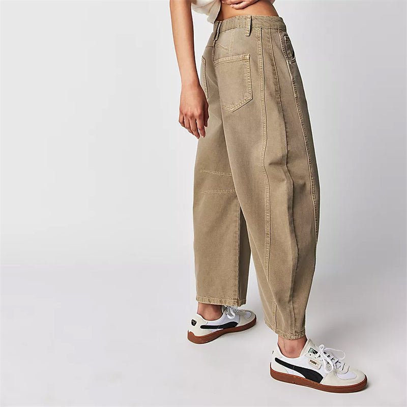 Olivia | Women's High-Waist Barrel-Leg Relaxed-Fit Denim Jeans