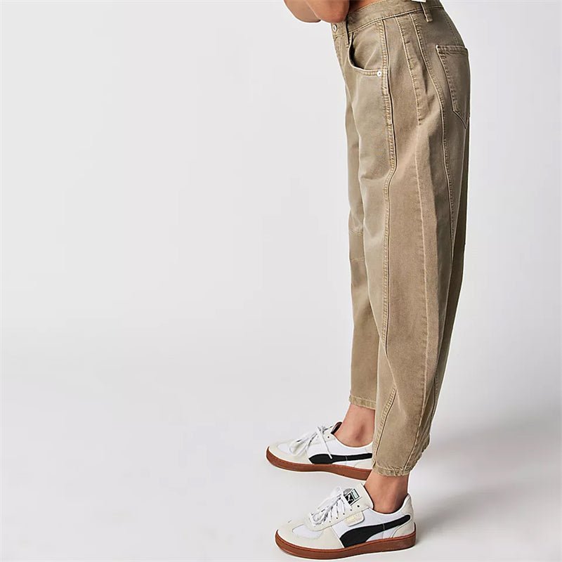 Olivia | Women's High-Waist Barrel-Leg Relaxed-Fit Denim Jeans