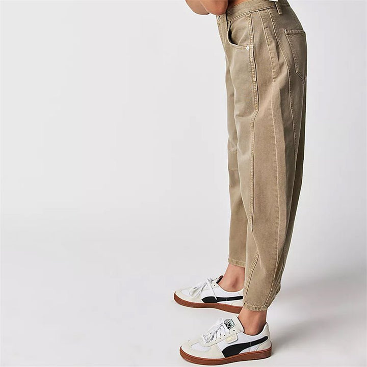 Olivia | Women's High-Waist Barrel-Leg Relaxed-Fit Denim Jeans