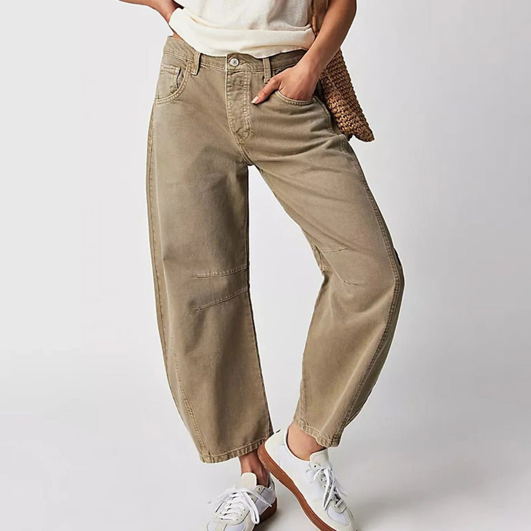 Olivia | Women's High-Waist Barrel-Leg Relaxed-Fit Denim Jeans