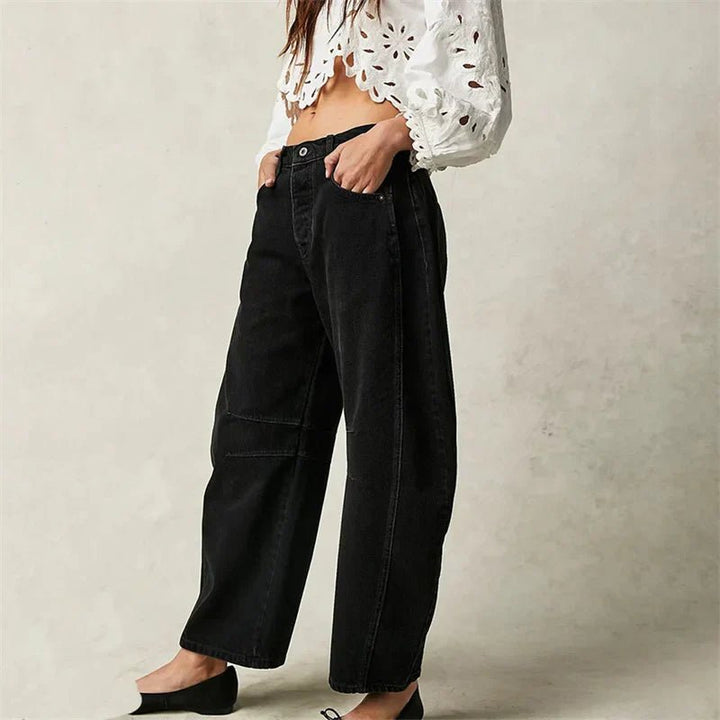 Olivia | Women's High-Waist Barrel-Leg Relaxed-Fit Denim Jeans