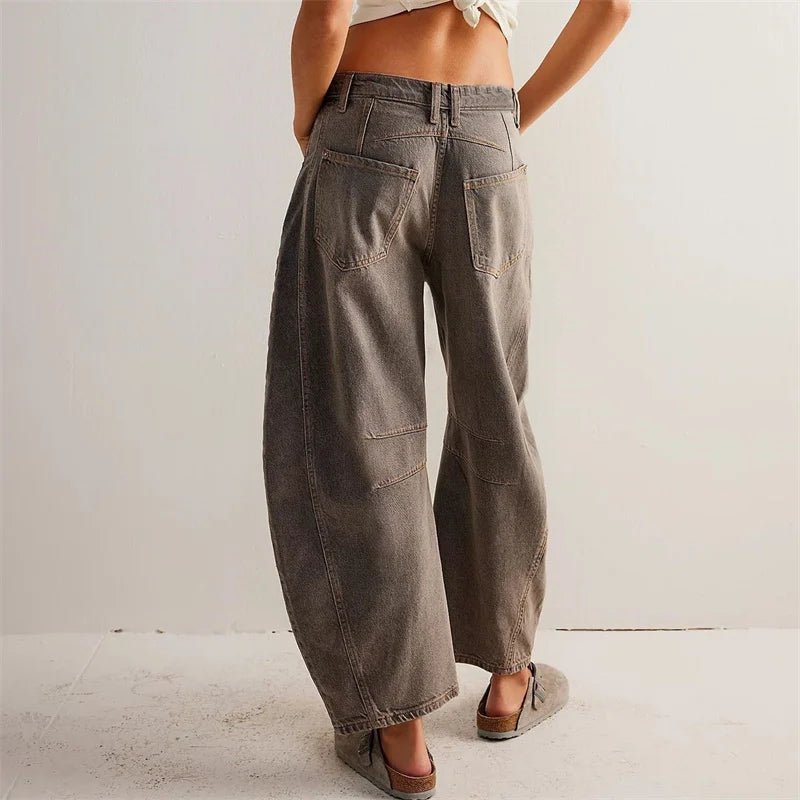 Olivia | Women's High-Waist Barrel-Leg Relaxed-Fit Denim Jeans