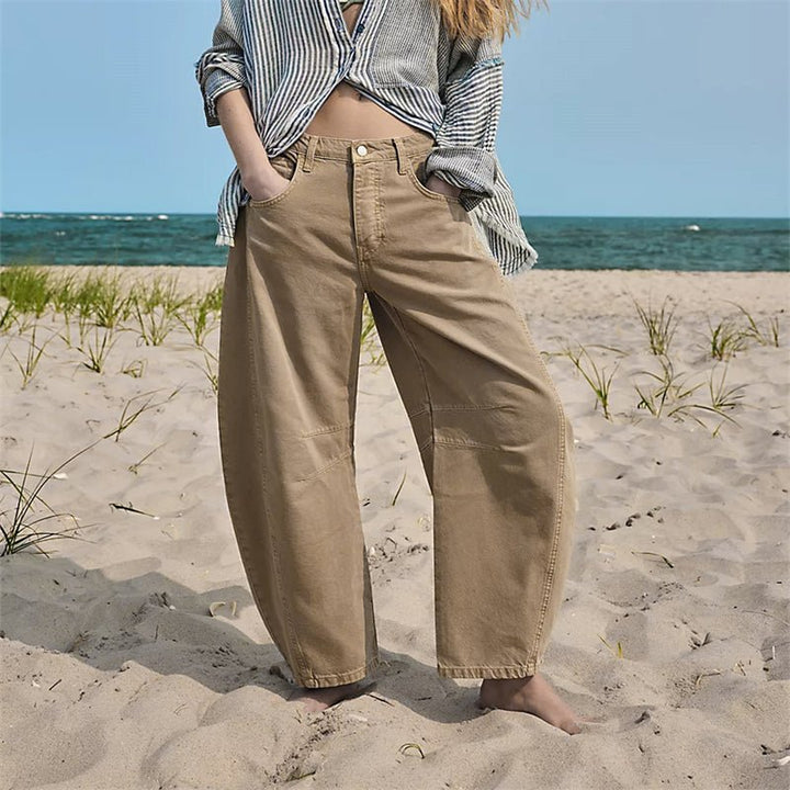 Olivia | Women's High-Waist Barrel-Leg Relaxed-Fit Denim Jeans