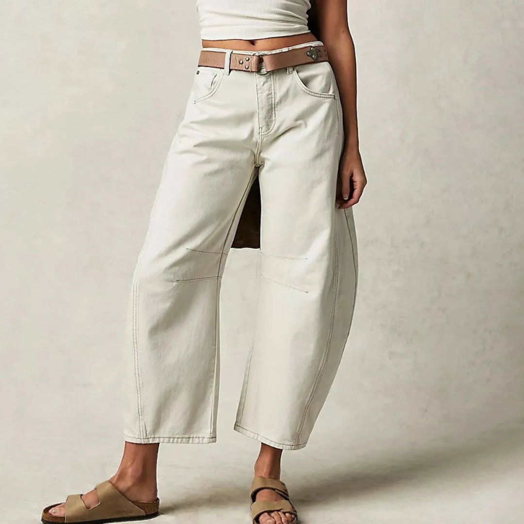 Olivia | Women's High-Waist Barrel-Leg Relaxed-Fit Denim Jeans